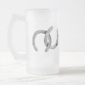 Schlichte silberne Pferdeschuhe Mattglas Bierglas (Links)