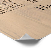 Schlichte Sitzkarte für die Hochzeitsempfehlung au Poster (Ecke)