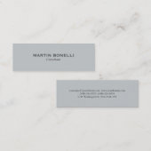 Schlichte Slim Beruflich Grau Moderne Visitenkarte (Vorne/Hinten)