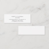 Schlichte Slim Beruflich Schwarz & Weiß Mini Visitenkarte (Vorne/Hinten)