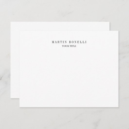 Schlichte Slim Beruflich Schwarz & Weiß RSVP Karte (Vorne/Hinten)