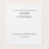 Schlichte Sonderaktion Schwarz-weiß Visitenkarten (Außenseite Aufgefaltet)