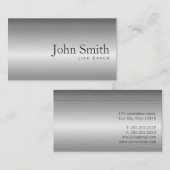 Schlichte Stahlmetallleben-Trainer-Geschäfts-Karte Visitenkarte (Vorne/Hinten)