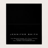 Schlichte Standardgröße für Schwarzen Hintergrund Visitenkarten (Außenseite Aufgefaltet)