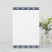 Schlichte Stationierung von Navy Blue und White Da Briefpapier (Stehend Vorderseite)