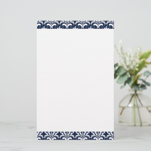 Schlichte Stationierung von Navy Blue und White Da Briefpapier (Stehend Vorderseite)