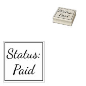 Schlichte "Status: Bezahltes" Kautschuk-Briefmarke Gummistempel (Stempel)