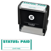 Schlichte "STATUS: ZAHLTE Kautschuk-Briefmarke Permastempel (Beispiel)