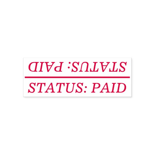 Schlichte "STATUS: ZAHLTE Kautschuk-Briefmarke Permastempel (Design)