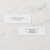 Schlichte, stilvolle Skinny White Beruflich Creati Mini Visitenkarte (Vorne/Hinten)