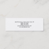 Schlichte, stilvolle Skinny White Beruflich Creati Mini Visitenkarte (Rückseite)