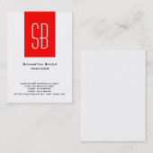 Schlichte Streifen in Monogramm Visitenkarte (Vorne/Hinten)