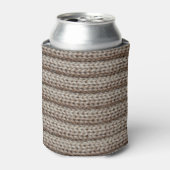 Schlichte Strickstoffe, braune Textur. Dosenkühler (Kanne Vorderseite)