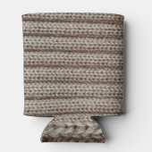 Schlichte Strickstoffe, braune Textur. Dosenkühler (Rückseite)