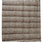 Schlichte Strickstoffe, braune Textur. Duschvorhang (Vorderseite)