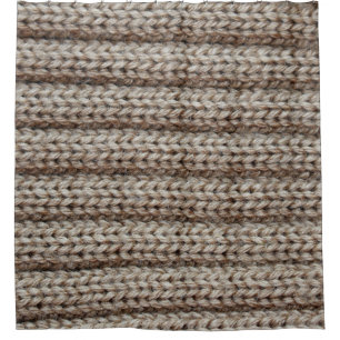 Schlichte Strickstoffe, braune Textur. Duschvorhang