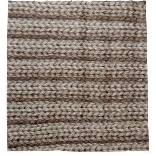 Schlichte Strickstoffe, braune Textur. Duschvorhang (Vorderseite)