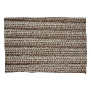 Schlichte Strickstoffe, braune Textur. Kissenbezug