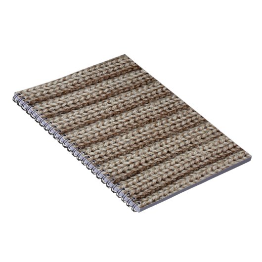Schlichte Strickstoffe, braune Textur. Notizblock (Rechte Seite)