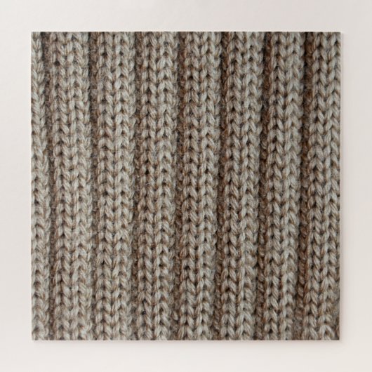Schlichte Strickstoffe, braune Textur. Puzzle (Horizontal)