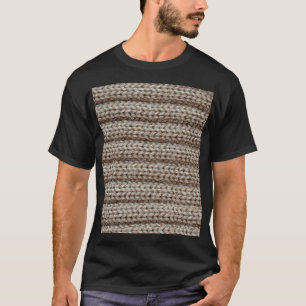 Schlichte Strickstoffe, braune Textur. T-Shirt
