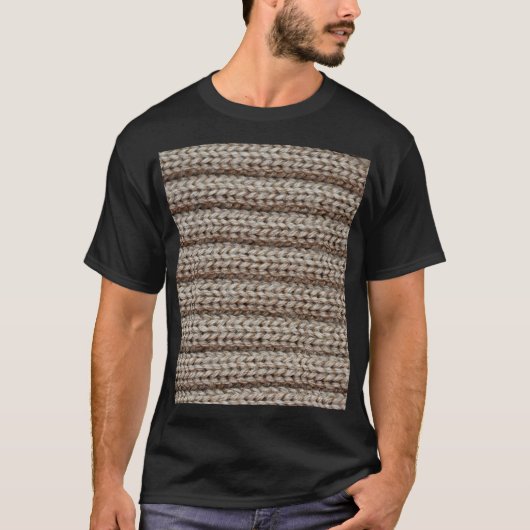 Schlichte Strickstoffe, braune Textur. T-Shirt (Vorderseite)