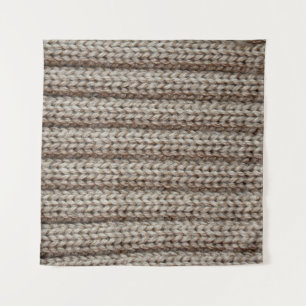 Schlichte Strickstoffe, braune Textur. Wandteppich
