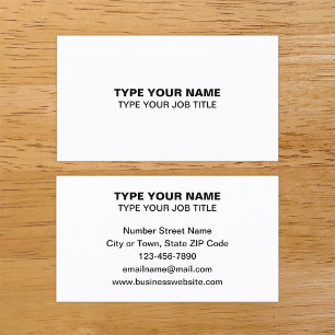 Schlichte Texte Design White Calling Card Telefonnummerkarte