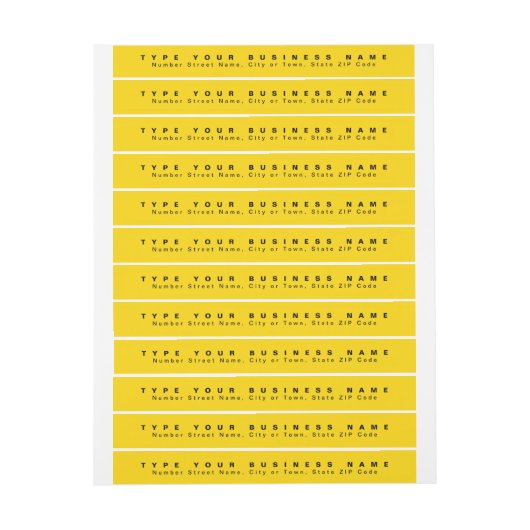 Schlichte Texte Gelbe Rücksendeadresse (Bogen)