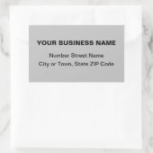 Schlichte Texte Geschäftsadresse auf Grau Rechteckiger Aufkleber (Tasche)