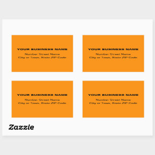 Schlichte Texte Geschäftsadresse für Orange Color Rechteckiger Aufkleber