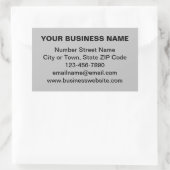 Schlichte Texte Geschäftsmarke auf Grau Rechteckiger Aufkleber (Tasche)