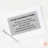 Schlichte Texte Geschäftsmarke auf Grau Rechteckiger Aufkleber (Umschlag)