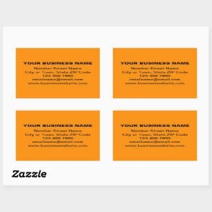 Schlichte Texte Geschäftsmarke auf Orange Color Rechteckiger Aufkleber