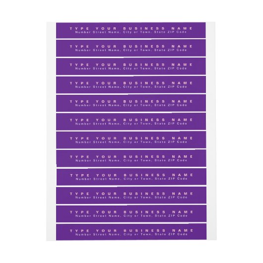 Schlichte Texte Lila Rücksendeadresse (Bogen)