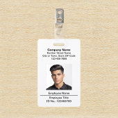 Schlichte Texte mit Foto Arbeitnehmer Weißes Abzei Ausweis