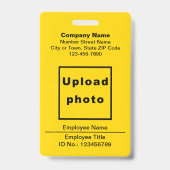 Schlichte Texte mit Foto-Gelb-Abzeichen Ausweis (Vorderseite)