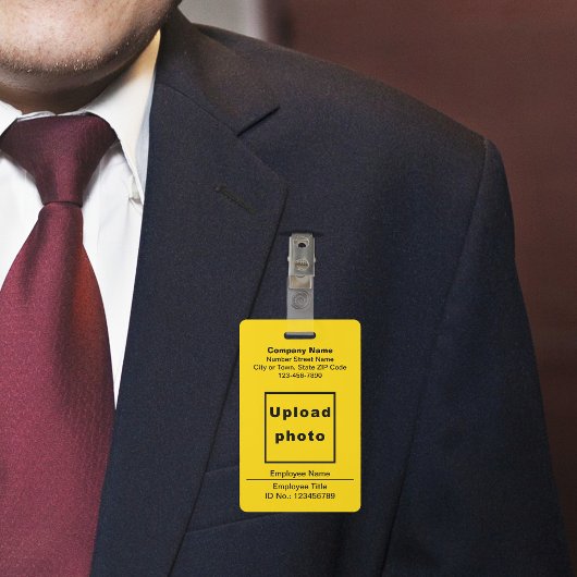 Schlichte Texte mit Foto-Gelb-Abzeichen Ausweis