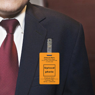 Schlichte Texte mit Foto Orange Color Abzeichen fü Ausweis