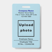 Schlichte Texte mit Mitarbeiter Foto Light Blue Ab Ausweis (Vorderseite)