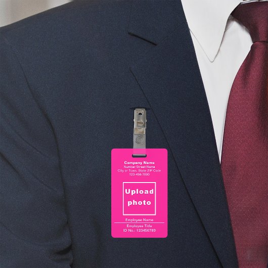 Schlichte Texte mit Mitarbeiter Foto Rosa Abzeiche Ausweis