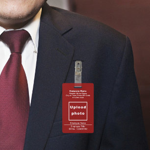 Schlichte Texte mit Mitarbeiter Foto Rotes Abzeich Ausweis