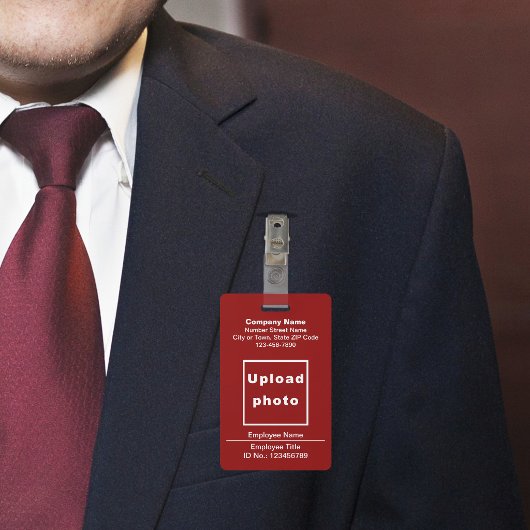 Schlichte Texte mit Mitarbeiter Foto Rotes Abzeich Ausweis