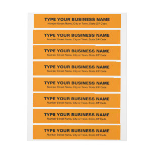 Schlichte Texte Orange Color Business Rundum-Adressaufkleber