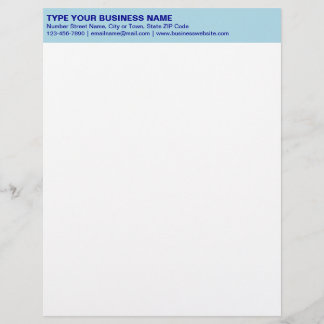Schlichte Texte zu monochromen Blue Heading of Bus Briefbogen