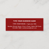 Schlichte Textegestaltung auf der Vorderseite des Mini Visitenkarte