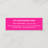 Schlichte Textegestaltung auf der Vorderseite von Mini Visitenkarte (Vorderseite)