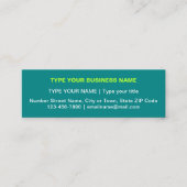 Schlichte Texterstellung auf der Vorderseite des A Mini Visitenkarte