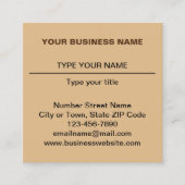 Schlichte Texterstellung auf der Vorderseite des h Quadratische Visitenkarte (Vorderseite)