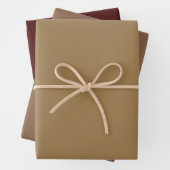 Schlichte tiefe Sand-Holz-Brauntöne 3 Töne Geschenkpapier Set (Beispiel)